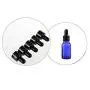 6 STÜCKE 15ML 0.5OZ Blaue Leere Glas Tropfschläuche mit Pipette und Schwarzdeckel – Essenzöl Behälter Kleine Probenbehälter Wiederbefüllbar Tragbar Haltbar für Reise und Alltag
