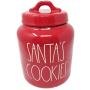 Rae Dunn by Magenta Santas Cookies Red Ceramic LL Canister with White Letters