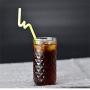 Jar with Lids Glass Bottle Ice Cream Fruit Installed Cold Drink Water Bottles Straw Storage,473ml