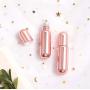 3Pcs 5ml/0.17oz Rose Gold Glass Roller Bottles Perfume Essential Oil Roll On Bottles with Metal Roller Balls Portable Travel Empty Refillable Cosmetic Containers for Aromatherapy Fragrance Lip Oil