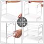 3-Tier Countertop Rack, EZOWare Mesh Storage Organizer Tabletop Shelf for Kitchenware Bathroom Cans Foods Spice Office - White