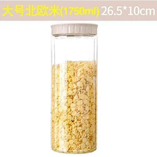 Bouteille de stockage alimentaire étanche, bouteilles de stockage de grains empilables, réservoir de stockage alimentaire pour cuisine, boîte de stockage de snacks, grand Nordic Grain Bouteille de stockage alimentaire étanche, bouteilles de stockage de grains empilables, réservoir de stockage alimentaire pour cuisine, boîte de stockage de snacks, grand Nordic Grain