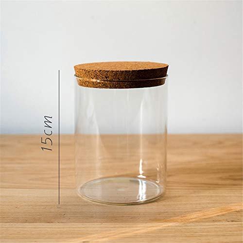 Kitchen Storage Containers with Cork Lids Kitchen Organization Glass Storage Jar (E)