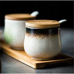 Mini Spice Jars Japanese seasoning jar ceramic set home kitchen