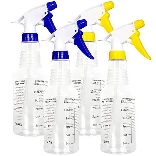 Youngever 4 Pack Empty Spray Bottles, 16 Ounce Spray Bottles for Cleaning Solutions, All - Purpose with Clear Finish, Pressurized Sprayer, Adjustable Nozzle, Printed Measurements and Checkbox Youngever 4 Pack Empty Spray Bottles, 16 Ounce Spray Bottles for Cleaning Solutions, All - Purpose with Clear Finish, Pressurized Sprayer, Adjustable Nozzle, Printed Measurements and Checkbox