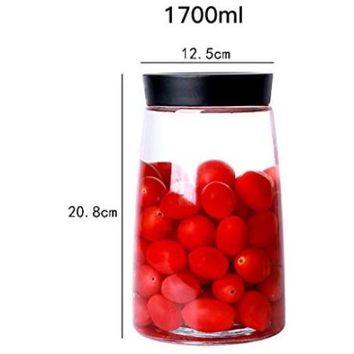 Bocal en verre étanche avec couvercle – Pot de rangement en verre pour stockage de denrées alimentaires – Collection variée de contenants vintage hermétiques 1700ml (1.7L)