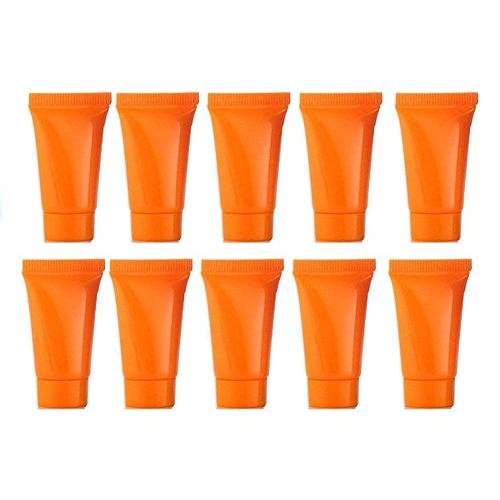 24Pcs 5ml Empty Plastic Soft Tube Sample Bottle Container Jar Pot Case Perfect for Emulsion Shower Gel Shampoo Facial Cleanser Lotion(Orange)