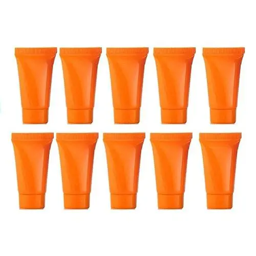 24 Stück 5ml Leere Kunststoff-Tubesammelbehälter für Emulsion, Shampoos, Gesichtsreiniger, Lotionen (Orange)