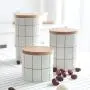 Einweg-Zylinder-Glasbehälter aus Keramik, 950 ml/33,4 oz, mit versiegeltem Bambusdeckel, modernes Design für Küchenbehälter zum Lagern von Tee, Zucker, Kaffee, Gewürzen und mehr.