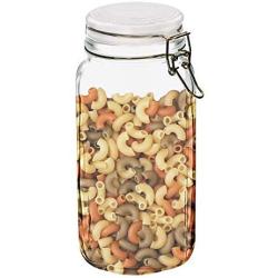 Stylesetter 303402-L Bianca Canister Glass Jar-67 oz w/Airtight Ceramic Lid for Cookies, Candy, Coffee, Flour, Sugar, Rice, Pasta, Cereal & More, Large, Dots