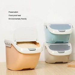 Kitchen Rice Storage, Container Box Fresh Grain Dry Food Sealed Storage Bin Organization, Blue 6KG
