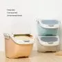 Kitchen Rice Storage, Container Box Fresh Grain Dry Food Sealed Storage Bin Organization, Blue 6KG