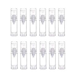 12Pcs 5ml/0.17oz Refillable Clear Plastic Airless Vacuum Pump Bottle Cosmetic Make-up Cream Lotion Sample Packing Toiletries Liquid Storage Container Vial Jars Travel Portable Sub-botte