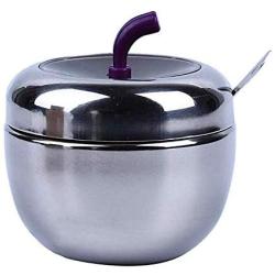 Stainless Steel Spice Storage Containers, Kitchen Condiment Jar Set With Clear Lid Spoon For Salt, Pepper-d