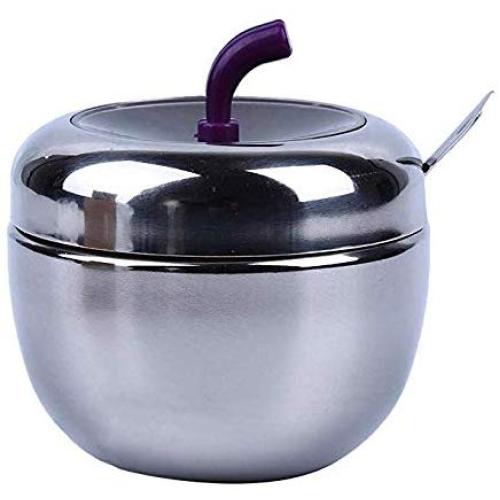 Stainless Steel Spice Storage Containers, Kitchen Condiment Jar Set With Clear Lid Spoon For Salt, Pepper-d