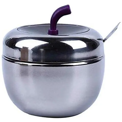 Récipients de conservation des épices en acier inoxydable, ensemble de bocaux pour condiments de cuisine avec couvercle transparent et cuillère pour le sel et le poivre.
