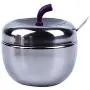 Récipients de conservation des épices en acier inoxydable, ensemble de bocaux pour condiments de cuisine avec couvercle transparent et cuillère pour le sel et le poivre.
