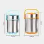 Dichtbarer Vakuumisolierter Lunchbox, Tragbarer Thermos Edelstahl Trinkflasche, Aufbewahrungsbeutel (Farbe: Orange, Größe: 1600ml)