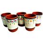Cactus Canyon Ceramics Spanish Terracotta 5-Piece Cup Set, White