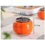 Shape Persimmon Tea Box Creative Porcelain Tea Storage Jar Small Green Tea Sealed Cans Portable Food Canister Spice Storage Tank Condiment bottles (Color : Persimmon box)