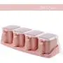 Küchengewürz Box Kunststoff Gewürzbehälter Set Haushaltsgewürz MSG Lagerbox Salzbehälter Gewürzboxen, PINK3