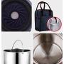 HUINING Food Flask Insulated 304 Stainless Steel Food Jar with Folding Spoon Storage Bag and Sponge Brush Multi-Purpose for Food,2.3L