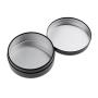 Injoyo 5 Pieces Aluminum Tins Cans - Round Storage Jars Black no-screw Lids Metal Tins, Travel Tins Cosmetic Refillable Containers, 100ml