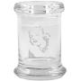 Clear Glass Herb Stash Jar and Lid 2.75 oz Marilyn Monroe Logo from Smoke Promos