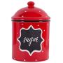 Wood & Style Premium Ceramic RED Canister Medium Poka Dot Meduim Storage