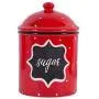 Wood & Style Premium Ceramic RED Canister Medium Poka Dot Meduim Storage