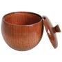 Japanese Natural Wood Spice Jar Style Cans Seasoning Salt Storage Container With Lid Sugar Bowl Salt Spoon Kitchen Tools Gadgets,Black