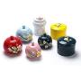 Cool Lemon 3D Flower Ceramic Ornaments Candy Snack Food Tank Jars Containers Storage Canister Lidded Cookie Jar Decorative Jar Jewelry Box for Home Decoration (Big,Pink)