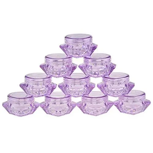 Wowlife 50Pcs 5 Gram/5 ML Cosmetic Sample Empty Container Diamond Plastic Jars for Cream, Eye Shadow, Nails, Powder, Jewelry, Lip balms, Toners Wowlife 50Pcs 5 Gram/5 ML Cosmetic Sample Empty Container Diamond Plastic Jars for Cream, Eye Shadow, Nails, Powder, Jewelry, Lip balms, Toners