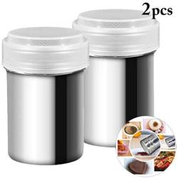 JUSTDOLIFE Powder Shaker Spice Shaker Stainless Steel Pepper Shaker Seasoning Shaker Bottle Kitchen Gadgets