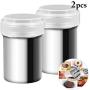 JUSTDOLIFE Powder Shaker Spice Shaker Stainless Steel Pepper Shaker Seasoning Shaker Bottle Kitchen Gadgets