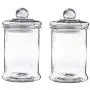 Ensemble de 2 bocaux apothécaires en verre de 0,7 gallons (2,3 litres) avec couvercle en boule, 16,5 x 28,5 cm.