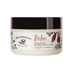 Pre de Provence Riche Collection Three Cream Hydrating and Soothing Body Butter, Amande, 0.5 Pound