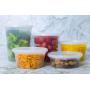 EDI 50 Sets Plastic Food Storage Plastic Containers with Lids (24 OZ)