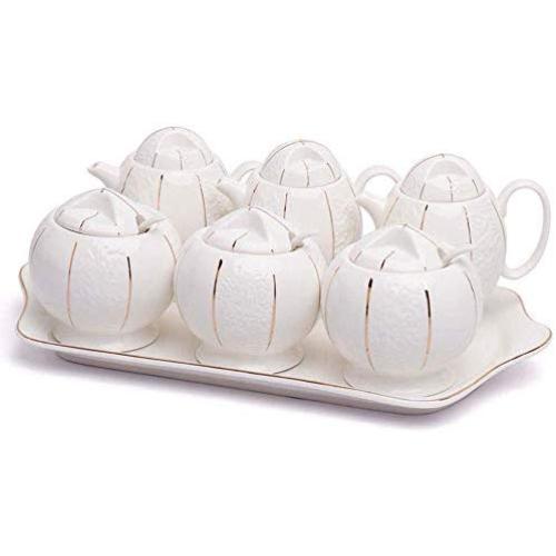 Kitchen seasoning box/Ceramic Condiment Storage Container with Pallet Salt jar Three-Piece Set