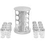 Internet’s Best Revolving Spice Tower | Round Spice Rack | Set of 16 Spice Jars | Seasoning Storage Organization | Stainless Steel