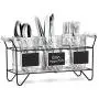 Ensemble de Rangement de Couteaux en Verre – 3 Boîtes Transparents pour Couteaux Argentés avec Râteliers et Étiquettes à Tableau Blanc – Organisateur et Support de Couteaux et Ustensiles de Service Idéal pour Comptoir de Cuisine Ensemble de Rangement de Couteaux en Verre – 3 Boîtes Transparents pour Couteaux Argentés avec Râteliers et Étiquettes à Tableau Blanc – Organisateur et Support de Couteaux et Ustensiles de Service Idéal pour Comptoir de Cuisine