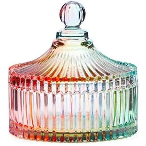 Food Storage Containers Creative Glass Candy Jar Home European Style Covered Storage Box Leak Proof Airtight (Color : B) Food Storage Containers Creative Glass Candy Jar Home European Style Covered Storage Box Leak Proof Airtight (Color : B)