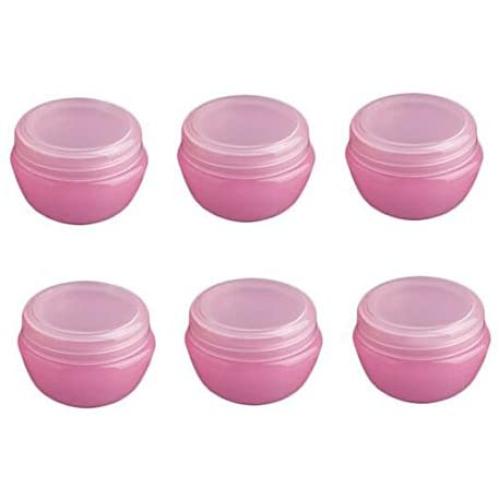 12PCS 5Gram 5ml Empty Durable Refillable Travel Cosmetic Sample Containers Plastic Candy Clolor Pot Jars Make up Face Cream Lip Balm Storage Containers Bottles with Screw Lid and Inner Pad (Pink)