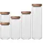 Bambusdeckel Glas Behälter für 350/650/950ml/1250ml/1550ml Getreide Tee-Blatt Kaffee Bohne Süßigkeiten Lebensmittel Dose mit 400ml Deckel