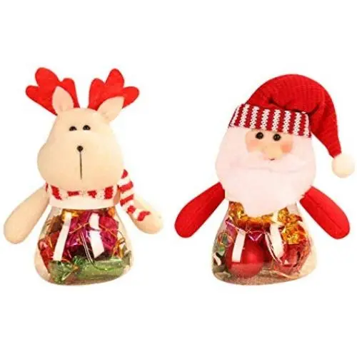 STOBOK Christmas Storage Jar for Treats, Cookies, Candy, Chocolate, Gift - Set of 2, Clear Candy Jar with Plush Santa Elk Dolls STOBOK Christmas Storage Jar for Treats, Cookies, Candy, Chocolate, Gift - Set of 2, Clear Candy Jar with Plush Santa Elk Dolls