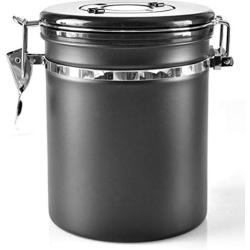 Stainless Steel Storage Jar Tight Seal Food Storage Jar Seal For Serving Tea Coffee Spice (Large size(black) 153128120mm)