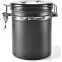 Stainless Steel Storage Jar Tight Seal Food Storage Jar Seal For Serving Tea Coffee Spice (Large size(black) 153128120mm)