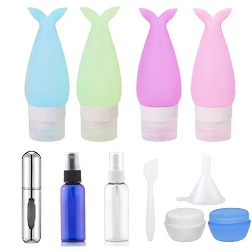 12 Pack Travel Bottles Set,TSA Approved Silicone Leak Proof Cosmetic Containers Plastic Spray Bottles Makeup Jars Perfume Atomizer,Refillable Portable Travel Size Accessories for Shampoo Lotion Soap 12 Pack Travel Bottles Set,TSA Approved Silicone Leak Proof Cosmetic Containers Plastic Spray Bottles Makeup Jars Perfume Atomizer,Refillable Portable Travel Size Accessories for Shampoo Lotion Soap