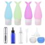 12 Pack Travel Bottles Set,TSA Approved Silicone Leak Proof Cosmetic Containers Plastic Spray Bottles Makeup Jars Perfume Atomizer,Refillable Portable Travel Size Accessories for Shampoo Lotion Soap