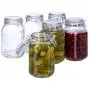Relaxdays Set of 6 Food Storage Glass Jars, 1.5 L, Transparent, Clip Lock, Airtight, Rubber Band Canisters, Standard Relaxdays Set of 6 Food Storage Glass Jars, 1.5 L, Transparent, Clip Lock, Airtight, Rubber Band Canisters, Standard